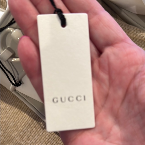 Gucci Cream Slide Sandals with Embossed Logo - Picture 2 of 5